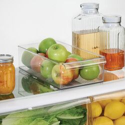 Large Stackable Fridge or Freezer Bin with Handle - Clear - Made in USA