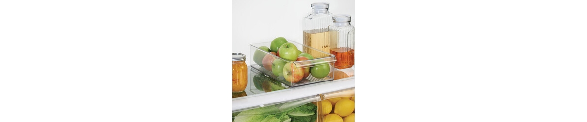 iDesign Large Stackable Fridge or Freezer Bin with Handle - Clear - Made in Usa