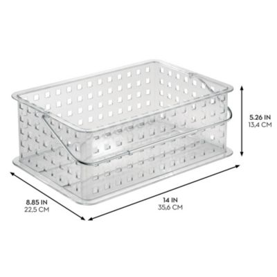 Large Stackable Shower Caddy Basket, Clear, Made in USA