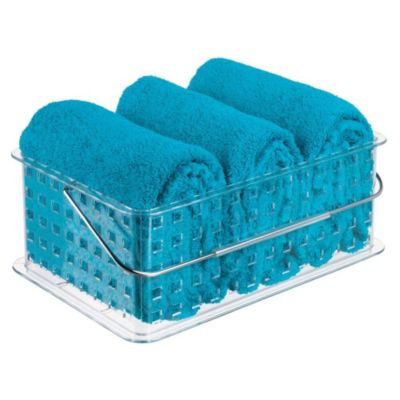 Large Stackable Shower Caddy Basket, Clear, Made in USA