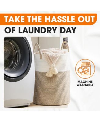 Large Laundry Hamper (15" x 19.7") - 2 Tone Tan