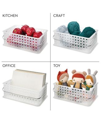 Medium Stackable Shower Caddy Basket, Clear/Frost, Made in USA