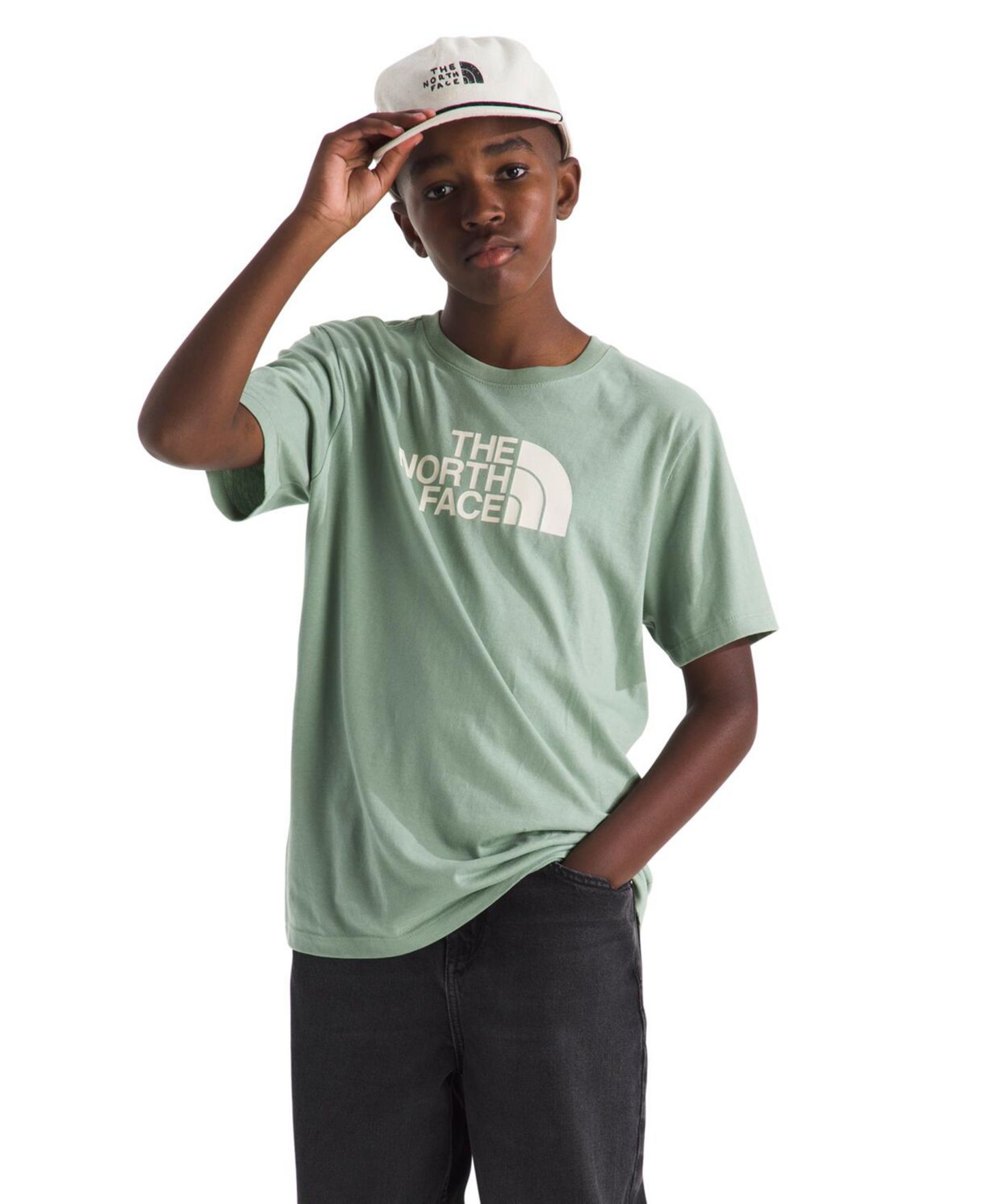 Детская футболка The North Face Teen Evolution Half Dome с коротким рукавом, для мальчика, цвет: Сланцевый мох — фото 1