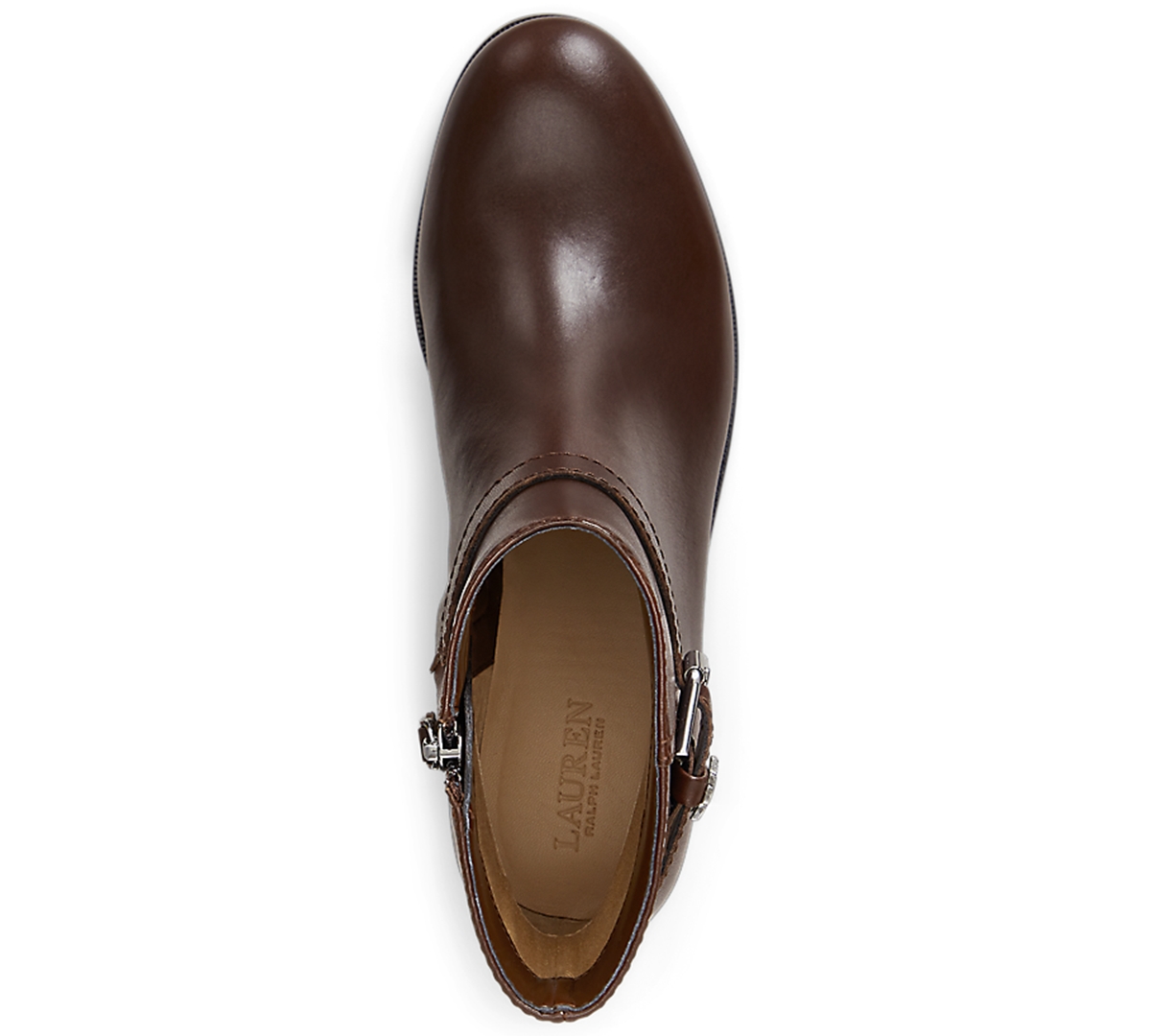 Ralph Lauren Women's Brooke Ii Stacked Leather Heel Booties In Brown