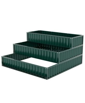 3-Tier Raised Garden Bed,47" x 47" x 24" Metal Outdoor Elevated Planter Box