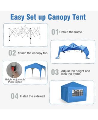 10 X 10 FT Pop up Canopy Tent Outdoor Easy Setup Sunshade with Wheeled Bag