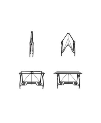 Multi Purpose Folding Wooden Office Computer Furniture Table Desk, Black