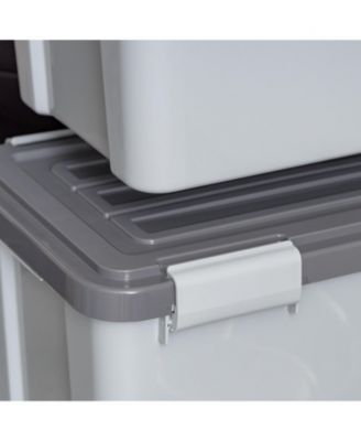 40lbs/32qt Dog Food Storage Container with 2 Cup Scoop, Gasket Seal Lid, Gray/Dark Gray