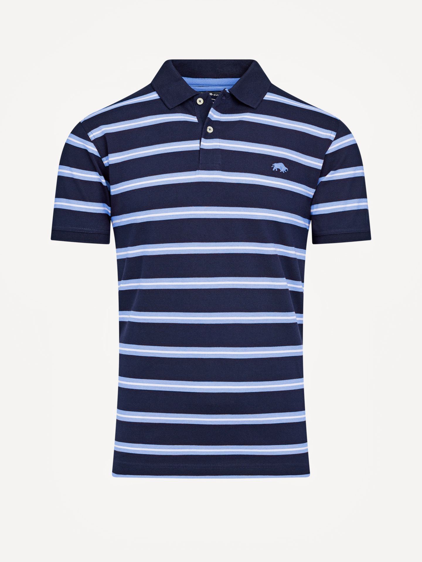 Мужское поло Raging Bull Triple Stripe Birdseye Polo, цвет: Тёмно-синий — фото 8