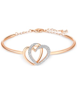 swarovski double heart bracelet