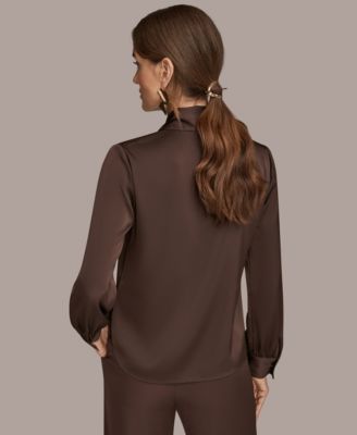 Women's Petite V-Neck with Bar in Scarf Top, Regular & Petites