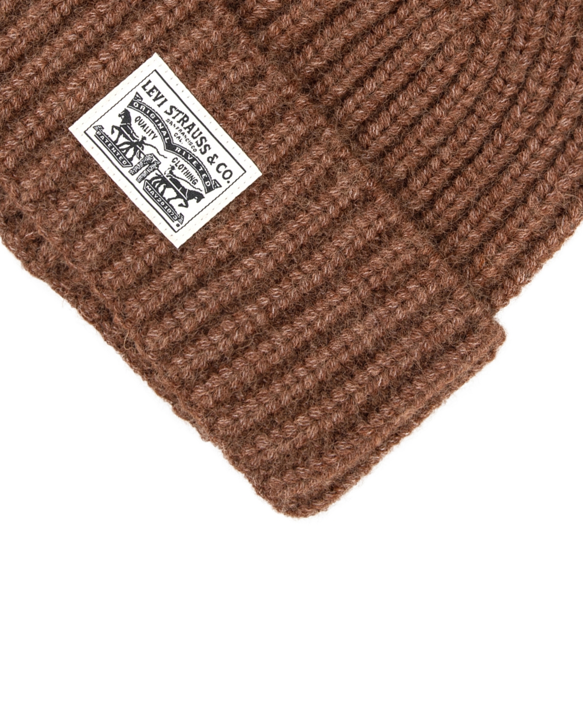 Levi's Men's Heathered Rib Knit Fashion Beanie In Brown