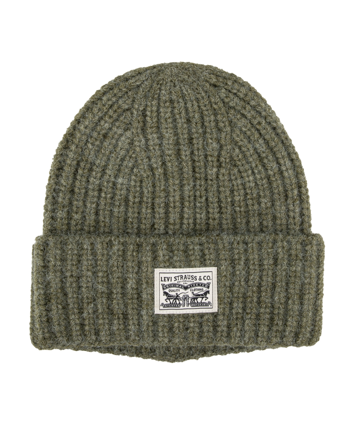 Levi's Men's Heathered Rib Knit Fashion Beanie In Green
