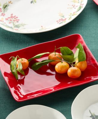 Berry Red Christmas Rectangular Platter