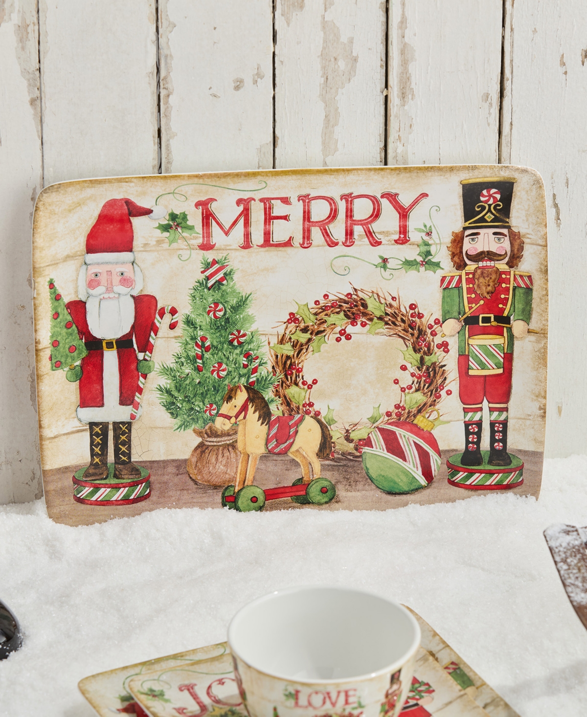 Certified International Nutcracker Parade Rectangular Platter In Multi