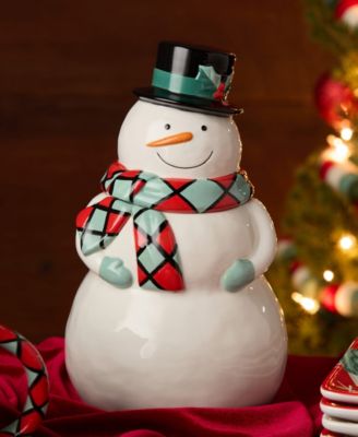 Christmas Whimsy Snowman 3-D Cookie Jar