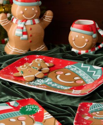 Christmas Whimsy Gingerbread Rectangular Platter
