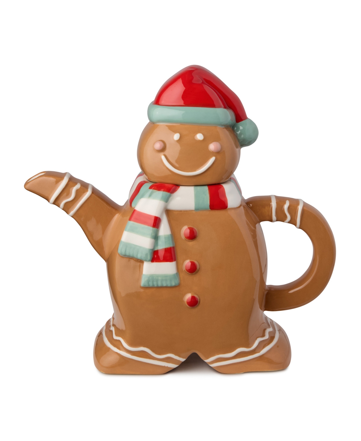 Certified International Christmas Whimsy Gingerbread 3-d Teapot In Multi