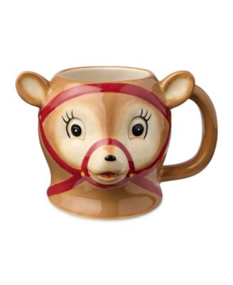 Santa's Retro Christmas 3-D Mugs, Set of 4