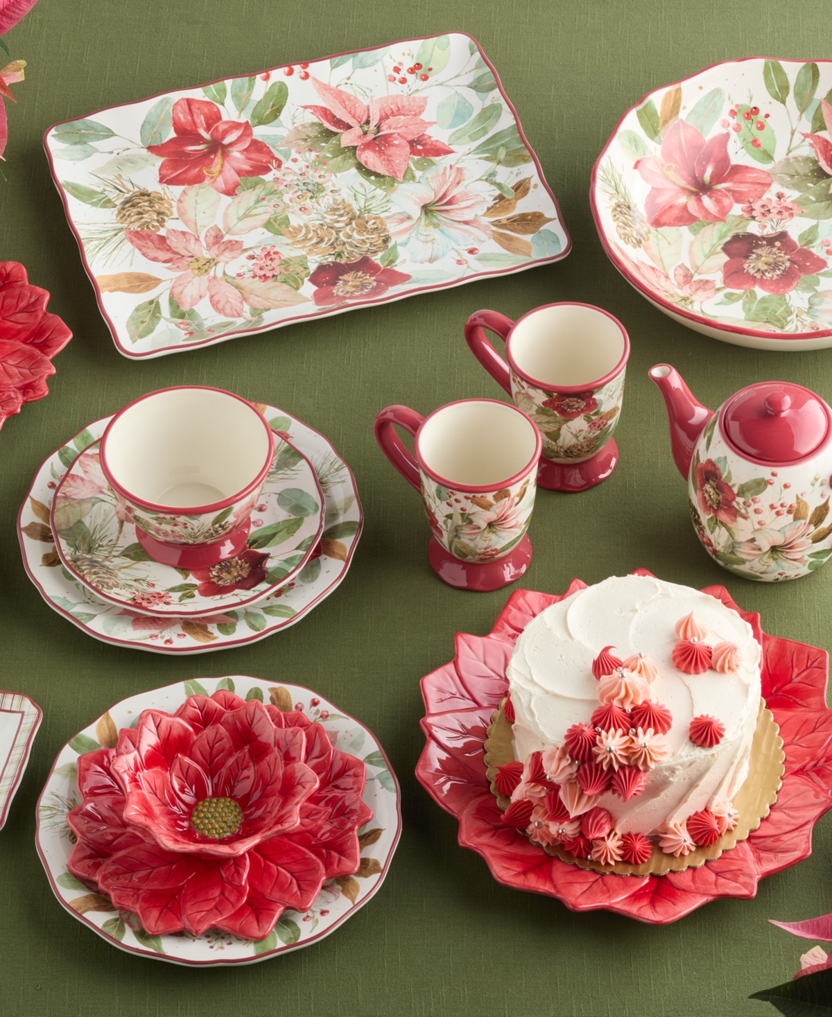 Certified International Winter Blooms Ice Cream Bowls, Set Of 4 In Multi