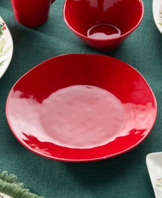 Berry Red Christmas Dinner Plates, Set of 4