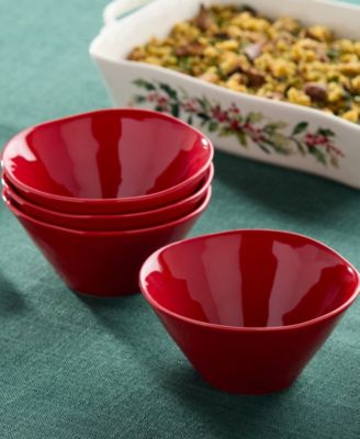 Berry Red Christmas Ice Cream Bowls, Set of 4