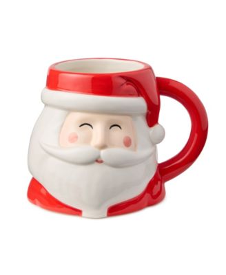 Christmas Whimsy Santa 3-D Mugs, Set of 4