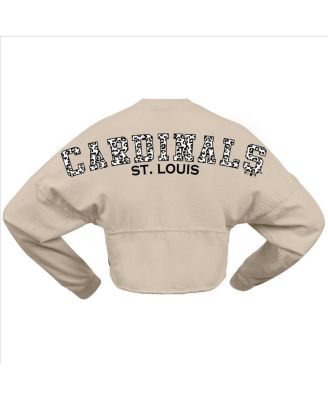 Women's Cream St. Louis Cardinals Long Sleeve Cropped Jersey T-Shirt