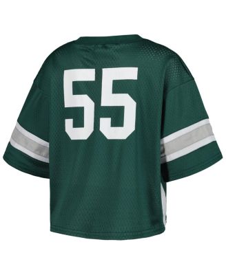 Women's 55 Green Michigan State Spartans Fashion Boxy Cropped Football Jersey