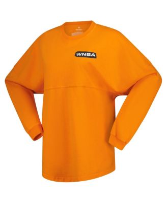 Women's Orange WNBA Gear Patches Oversized Long Sleeve T-Shirt