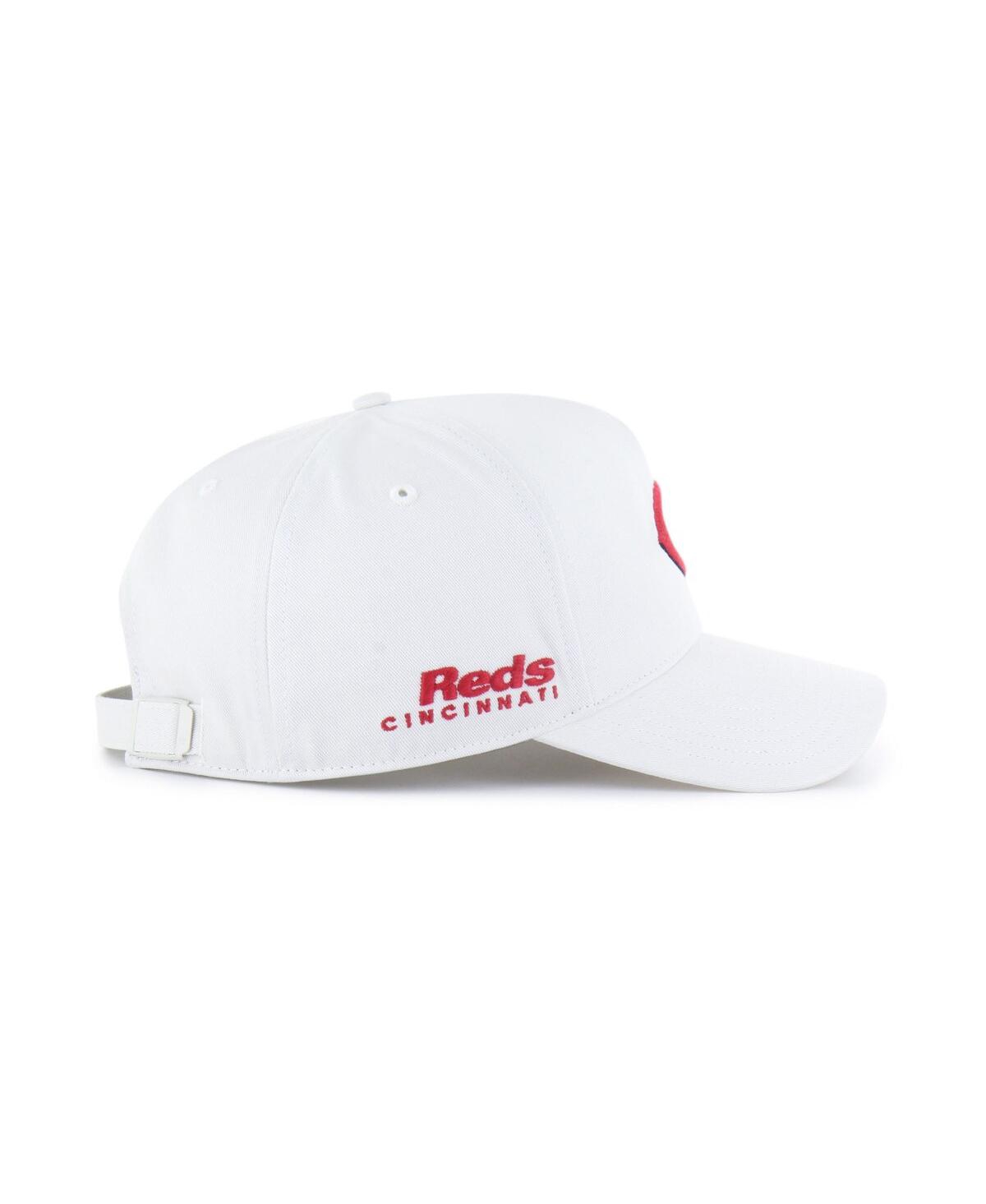 47 Brand Men's White Cincinnati Reds Foundational Pinch Offside Adjustable Hat In White