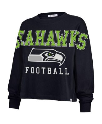 Women's Navy Seattle Seahawks Outreach City Oversized Long Sleeve T-Shirt
