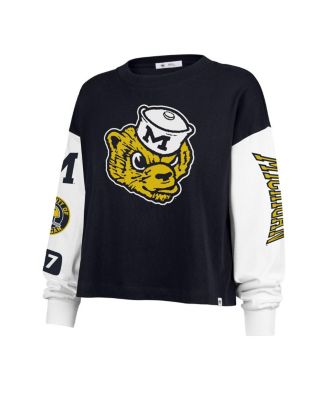Women's Navy Michigan Wolverines Sydney Long Sleeve T-Shirt