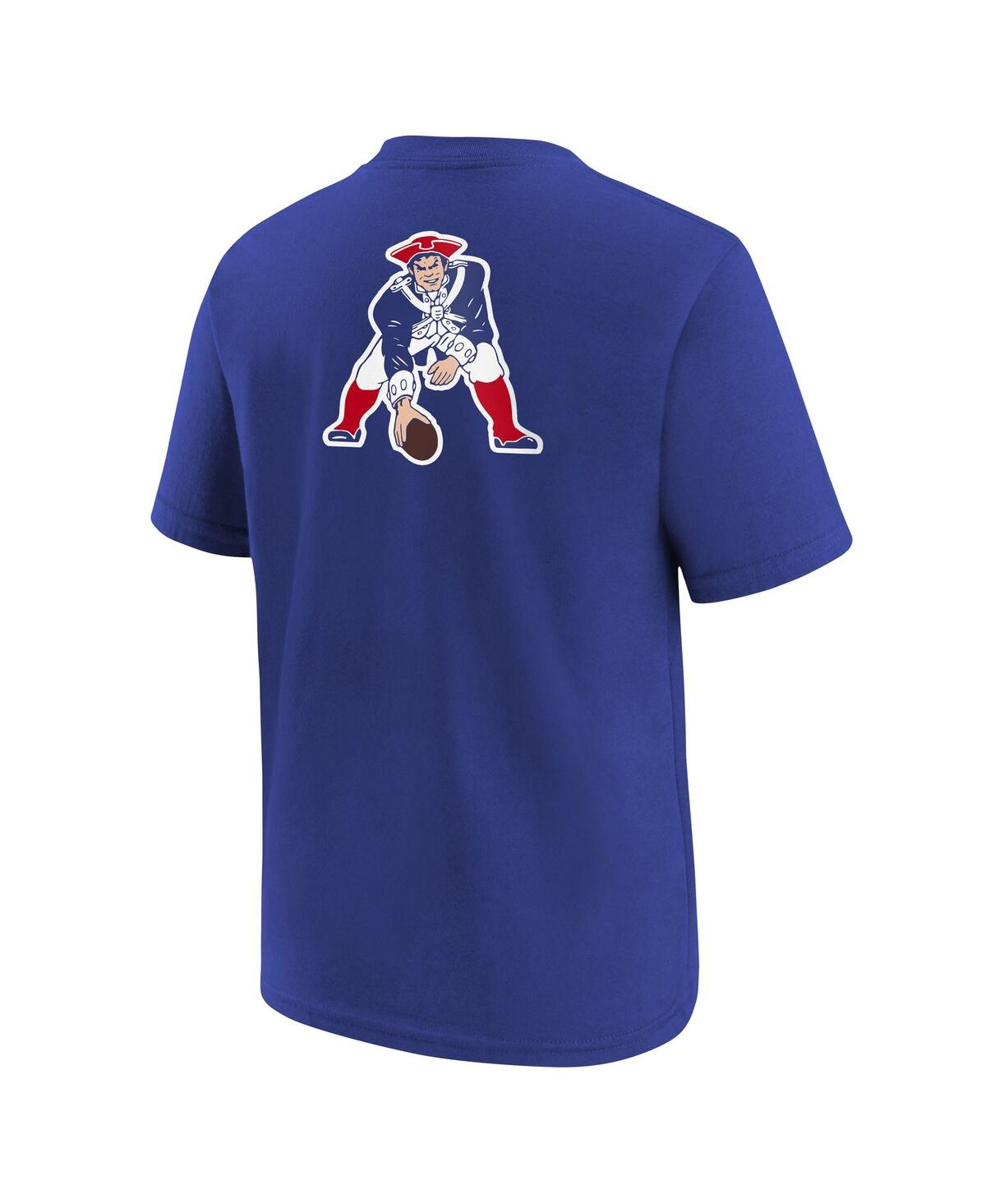 Nike Big Boys And Girls Royal New England Patriots Rewind Front Back Essential T-shirt In Green