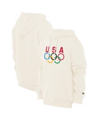 New Era - Men's Cream Team USA 5 Rings Chrome Pullover Hoodie
