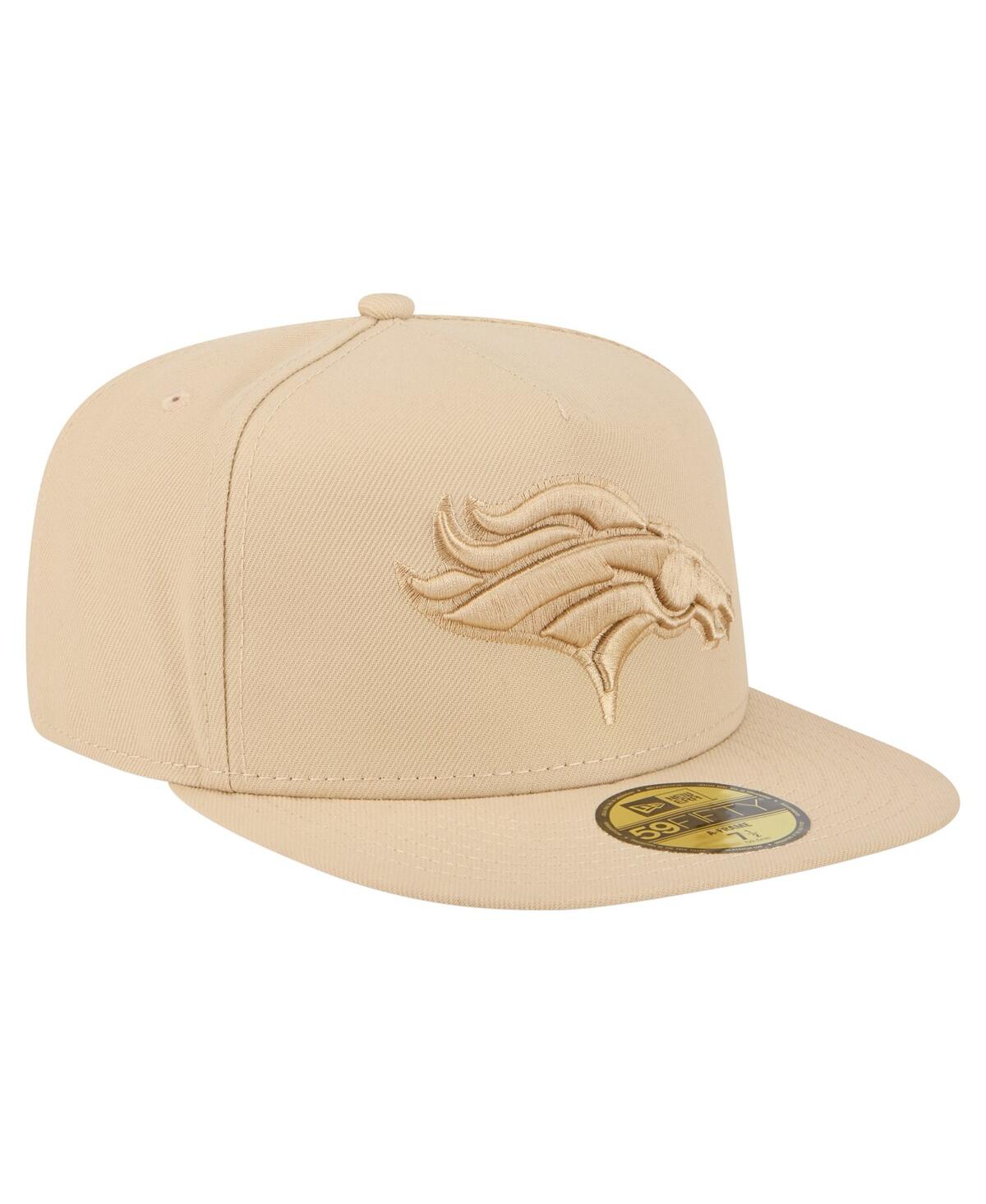 New Era Men's Light Beige Denver Broncos Color Pack A-frame 59fifty Fitted Hat In Sand