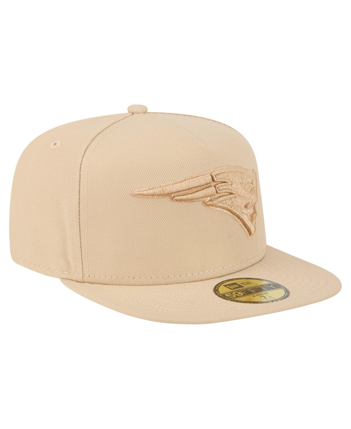 New Era Men's Light Beige New England Patriots Color Pack A-frame 59fifty Fitted Hat In Sand