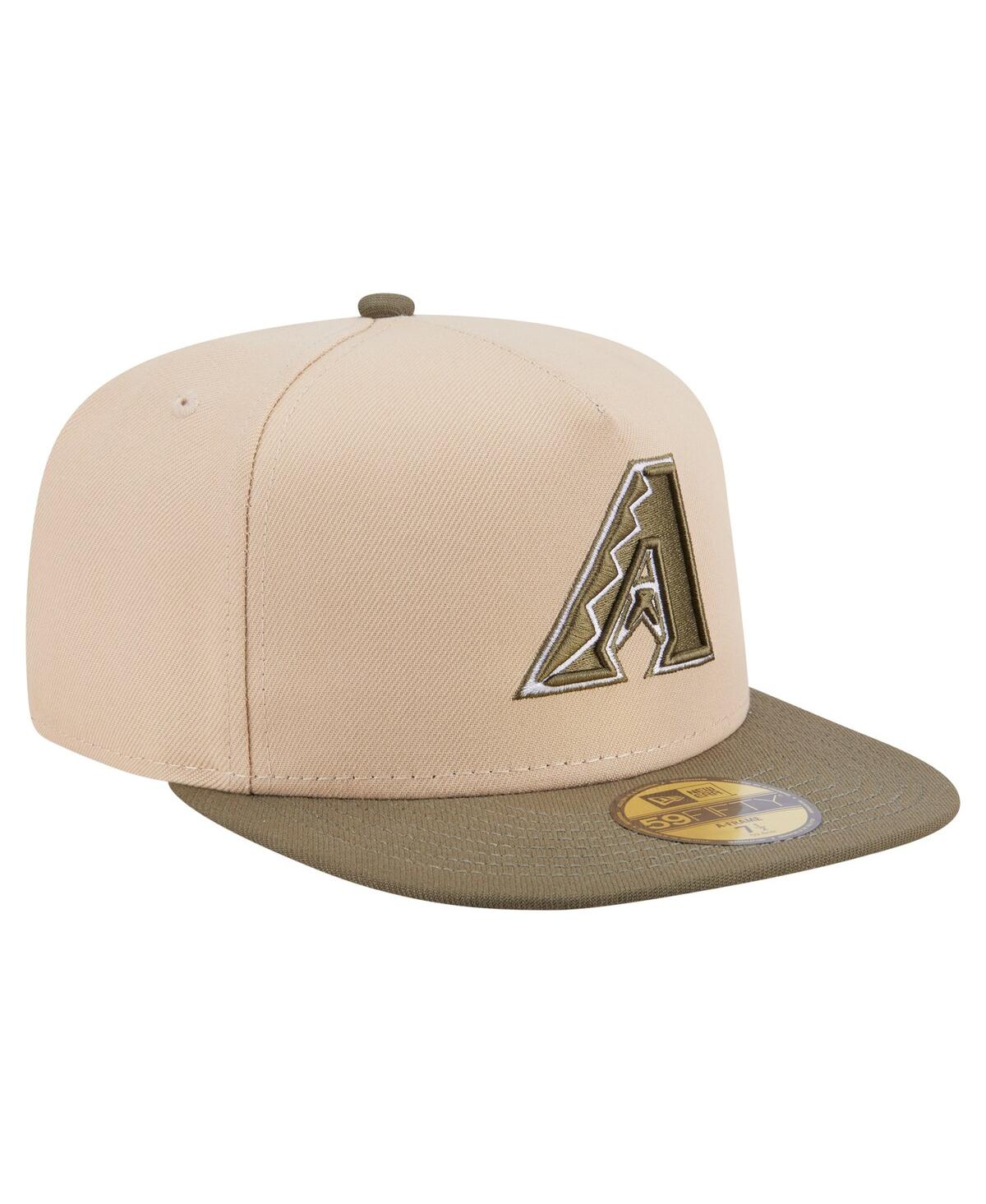 New Era Men's Light Beige/olive Arizona Diamondbacks Two-tone Color Pack A-frame 59fifty Fitted Hat In Multi