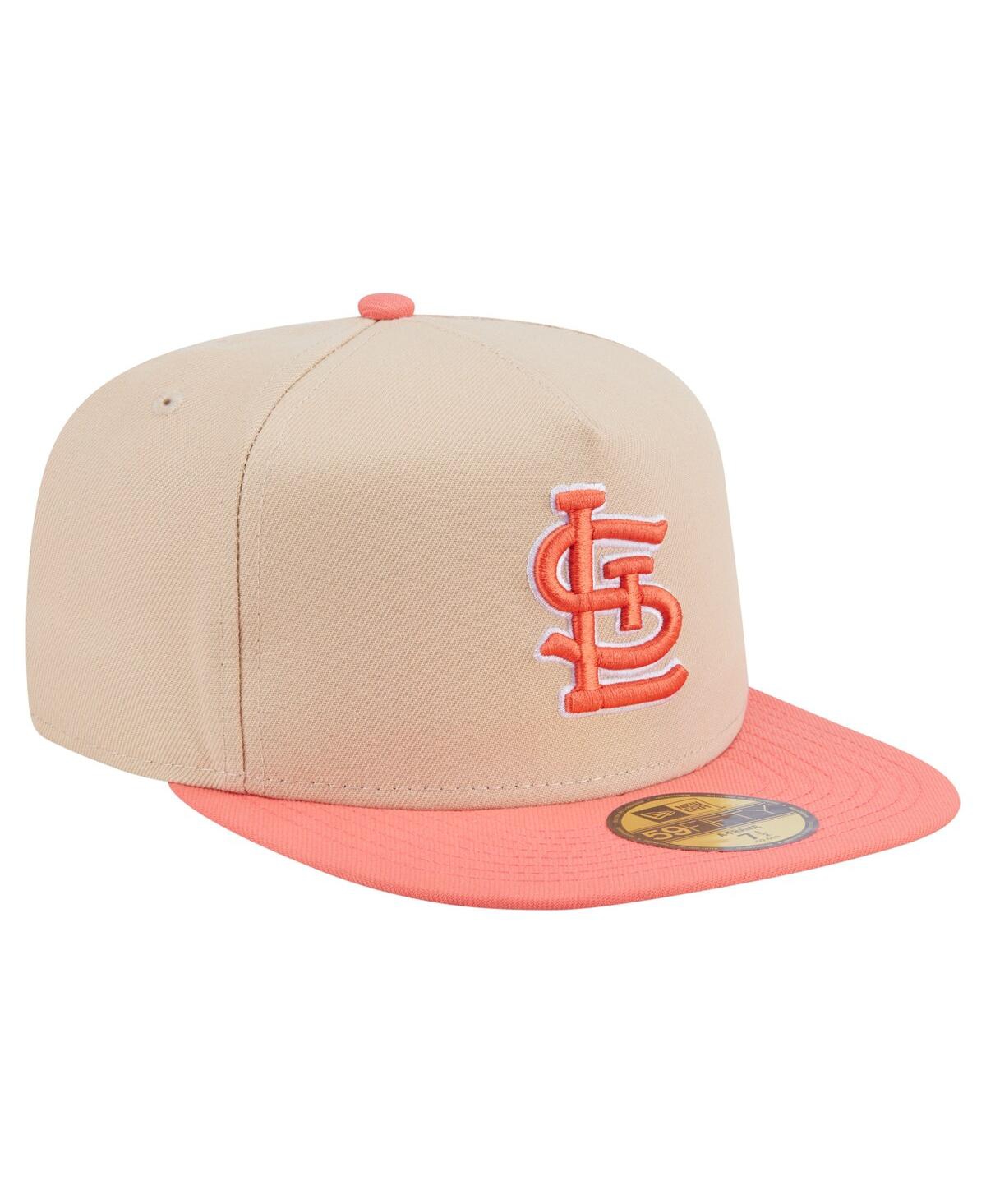 New Era Men's Light Beige/coral St. Louis Cardinals Two-tone Color Pack A-frame 59fifty Fitted Hat