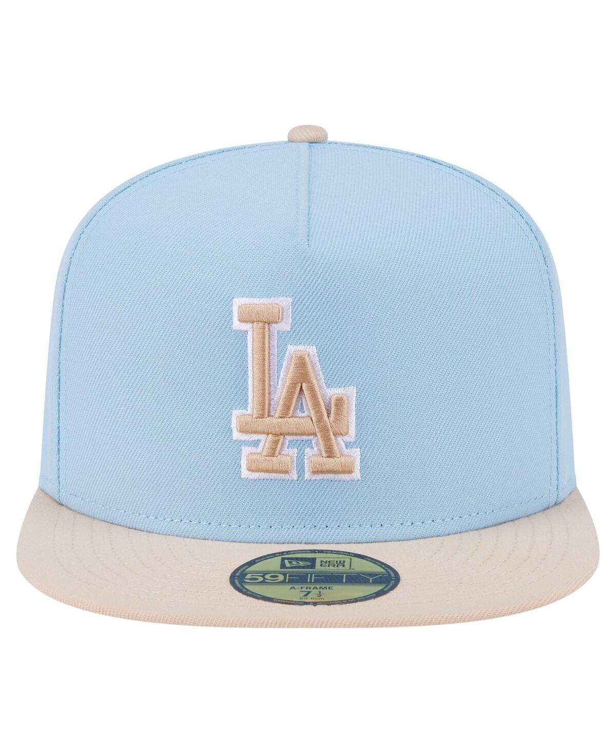 New Era Men's Light Blue/cream Los Angeles Dodgers Two-tone Color Pack A-frame 59fifty Fitted Hat In Blue
