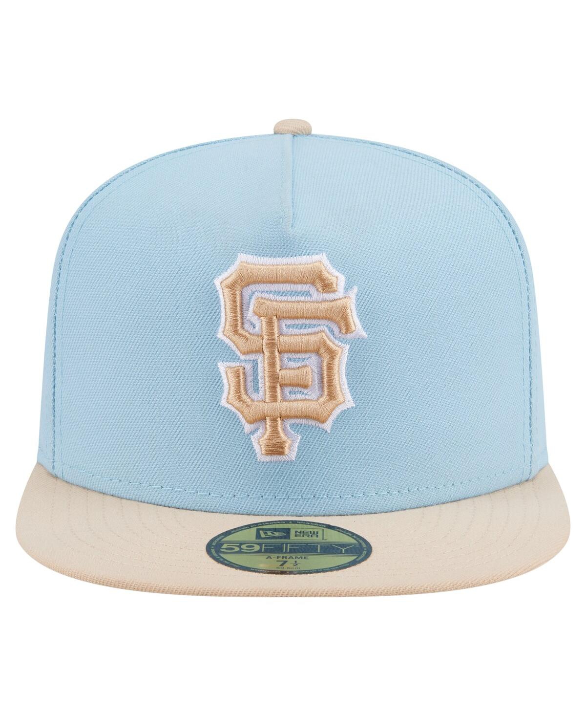 New Era Men's Light Blue/cream San Francisco Giants Two-tone Color Pack A-frame 59fifty Fitted Hat In Blue