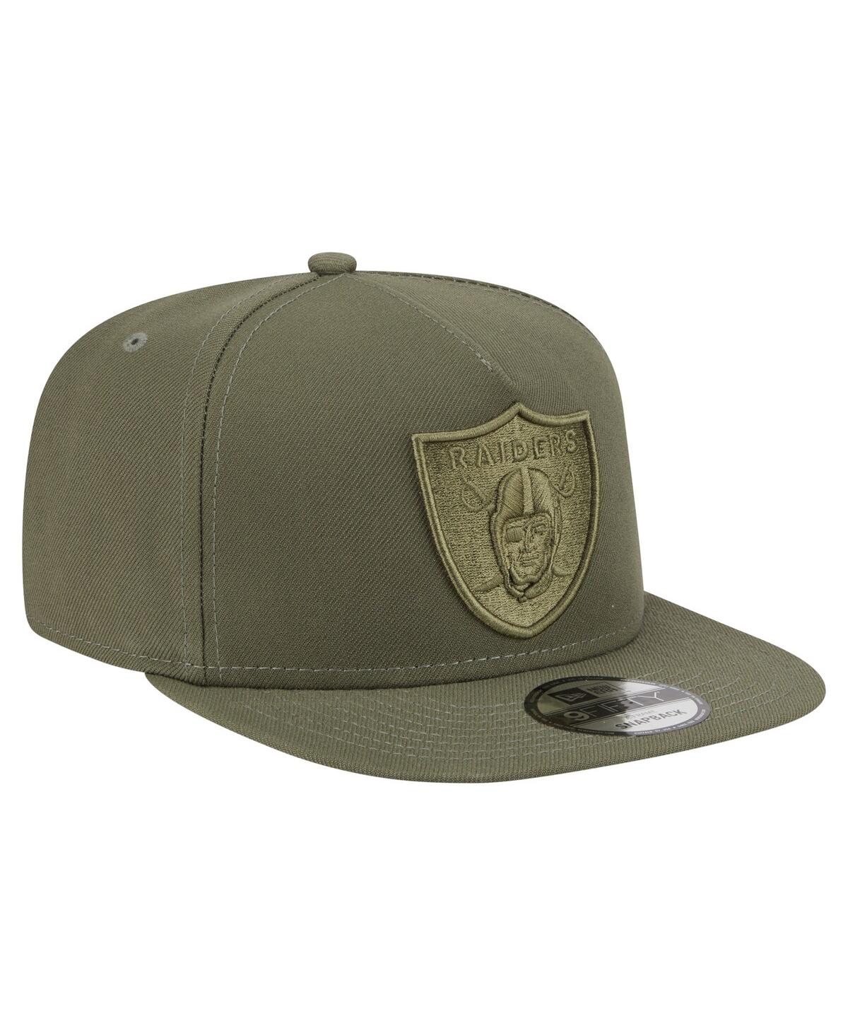 New Era Men's Olive Las Vegas Raiders Color Pack A-frame 9fifty Snapback Hat In Green
