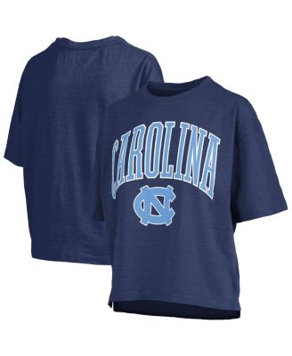 Pressbox - Women's Navy North Carolina Tar Heels Nelson Arch Over Logo Waist Length Oversized Slub T-Shirt