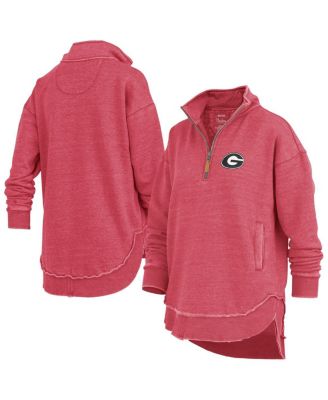 Pressbox - Women's Red Georgia Bulldogs Northfork Sojourn Poncho Quarter-Zip Sweatshirt