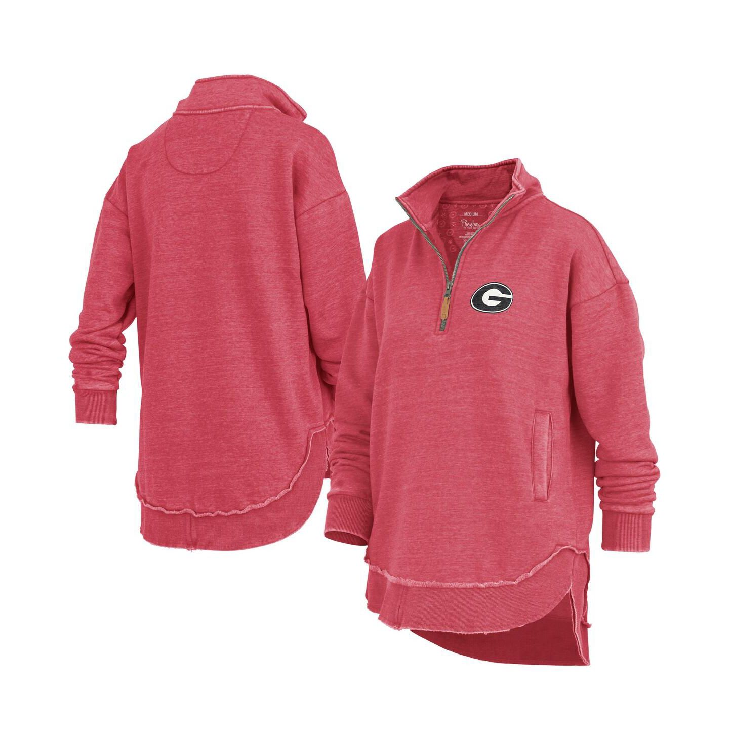 Женский свитшот Pressbox Red Georgia Bulldogs Northfork Sojourn Poncho Quarter-Zip — фото 1