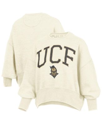 Pressbox - Women's Natural UCF Knights Oversized Waist-Length Crewneck Sweatshirt