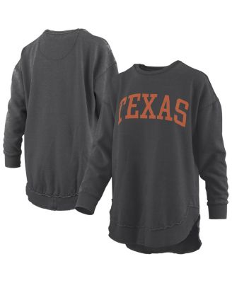 Women's Black Texas Longhorns M&eacute;lange Poncho Vintage Fleece Long Sleeve Pullover Sweatshirt