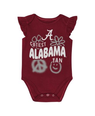 Baby Boys and Girls 2-Piece Crimson/White Alabama Crimson Tide Little Sunshine Bodysuit Set