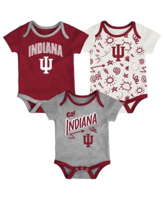 Outerstuff - Baby Boys and Girls 3-Pack Indiana Hoosiers All Day Play Bodysuit Set