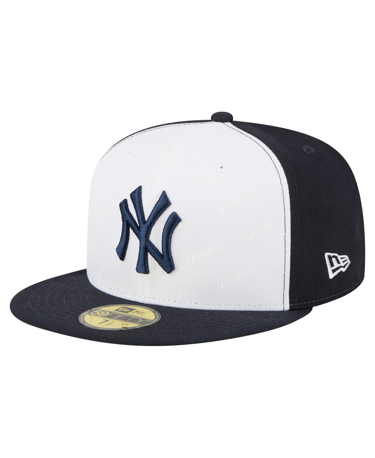 New Era Men's White/navy New York Yankees Repeat 59fifty Fitted Hat In Multi